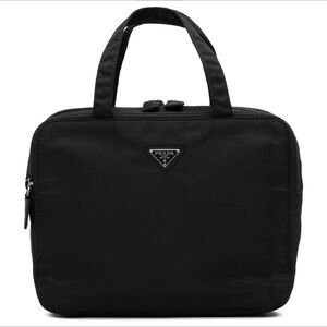 Classic Black Prada Tessuto Hand bag Every Day Bag EUC Silver Prada Lock
